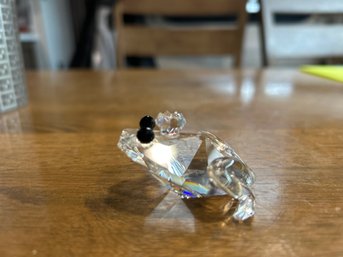 Swarovski Frog Crown Prince Discontinued With Ebony Eyes In Beautiful Condition With Box No Lid Or Foam