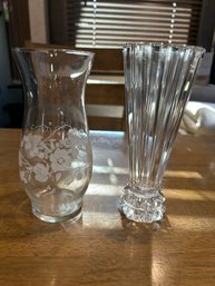 Two 7 Inch Glass Vases