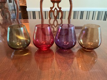 Lenox Tuscany Harvest Stemless Crystal Red Wine Glasses Tumblers 4 Colors 4.5' Inch