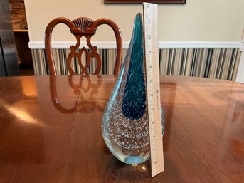 Large HEAVY Art Glass Tear Drop Paper Weight