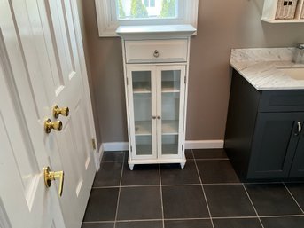 White Glass Storage Cabinet