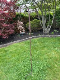 5 Ft Steel 2 Rung Plant Holder And Dolphin Wind Chime In Great Condition