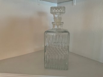 Square Pressed Glass Decanter With Stopper