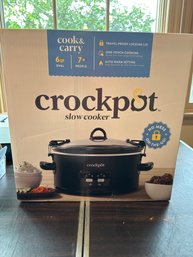 Crock-Pot 6 Quart Programmable Cook & Carry Oval Slow Cooker Black New In Box