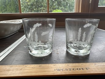 Vintage Set Of 2 Mid Century Federal Swan Glasses