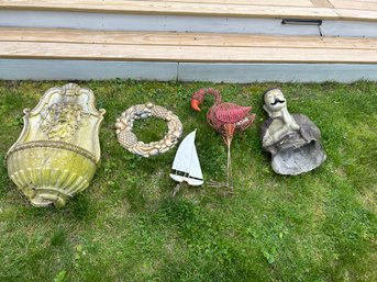 Garden Accessories  Were Hanging From A Fence Or On A Pole Plastic And Fiberglass Some Condition Issues