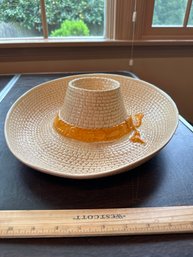 Vintage Whittier Ware Party Hat Sombrero Chips & Salsa Dip Server Bowl