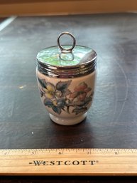 Vintage Royal Worcester Porcelain Egg Coddler With Lid, Made In England 'Woodland', Jumbo Size Egg Coddler