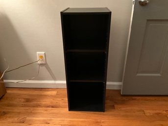 Small Black Multimedia Storage Shelf With Adjustable Shelves