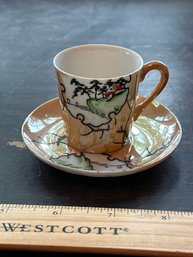 Vintage Opalescent Miniature Cup & Saucer Set Made In Japan