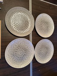 Island Living Grey Medallion MELAMINE Plates Set Of 4