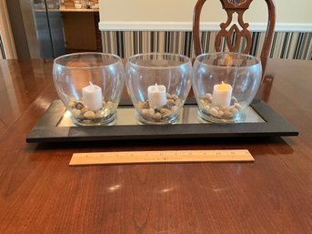 Zen Candle Tray - Use With Votive Tea Light Or Small Pillar Candles