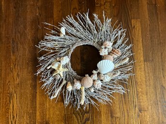 24 Inch Frost Nautical Mixed Sea Shell Wreath