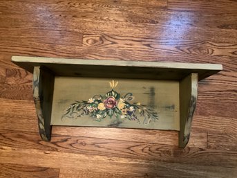 Shabby Chic Farmhouse Hand Painted Wall Shelf