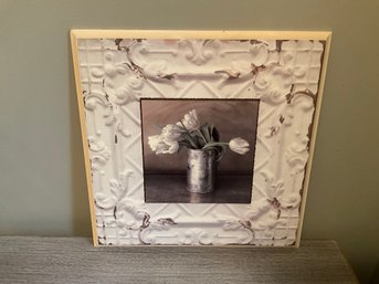 Pretty Shabby Chic Tile By Cristin Atria  Wall Art White Tulip In Can Art In Motion