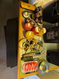 Odd Lot Mix Shoe Shine Accessories Citronella Candles Bungie Cords Two Fillet Knifes Weed Wacker Cord Whistle