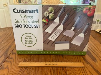 New Cuisinart 5 Piece Stainless Steel Bbq Tool Set Brand New Sealed