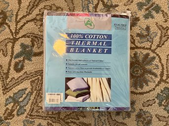 Pretty 100 Percent Cotton Thermal Blanket Twin/ Full Snag Free White New In Package