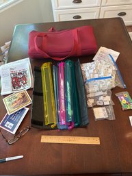 Mah Jongg Set Red Bag Plus Extras National League Complete