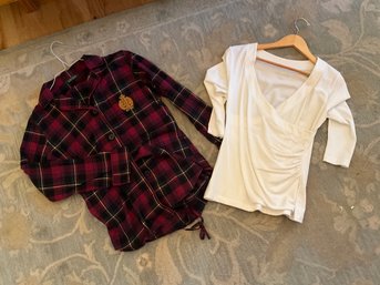 Ladies Size Small Ralph, Lauren, Pajamas, And Size Small Petite White Top