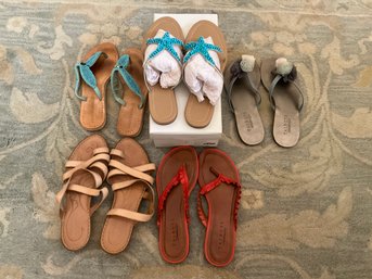 Lot Of Ladies Flip-flops Sandals Size 7.5 And 8