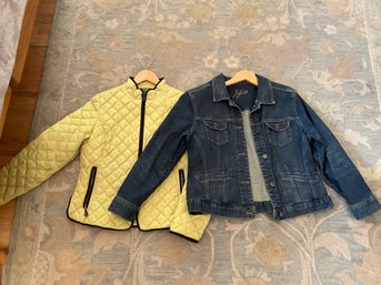 2 Ladies, Spring Fall Jackets, Size Medium J Jill And Eddie Bauer