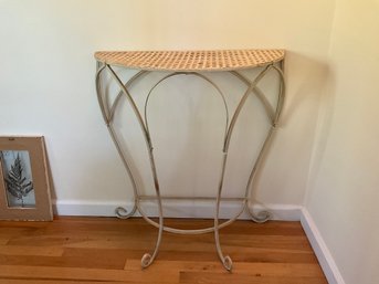 Vintage Metal Painted Half Circle Anywhere Entryway Console Table