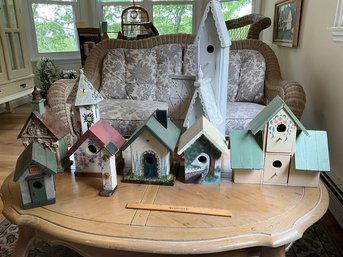 Large Lot Of Decorative Wood Bird Houses Shabby Chic Home Decor