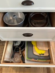 Household, Two Drawers, Cooking Baking Lot, Cutting Boards, Frying Pans Sauce, Pan, Baking Dishes See Photos