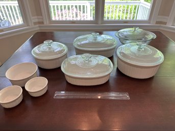 Corning Ware Stoneware French White Baking Dishes With Lids Anchor Hocking With Lid Plus 3 Small