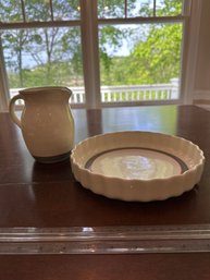 Vintage Pfaltzgraff Juniper Quiche Dish And Matching Pfaltzgraff Juniper Creamer Or Syrup Sauce Pitcher