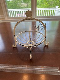 Shabby Chic Display Stand Metal Painted With Shell Detail