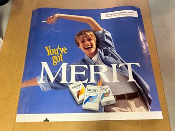 Vintage Large Youve Got Merit Cigarette Ad Poster