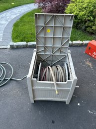 Suncast Plastic Hose Reel Box With Hose Could Use A Little Cleaning But Works Great