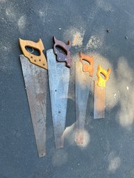 Lot Of Old School Wood Hand Saws Great For Use Or The Collection