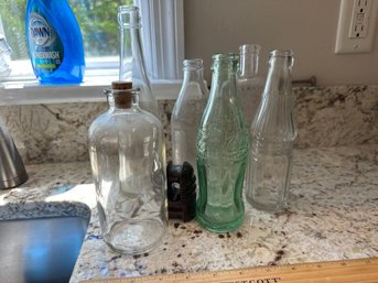 Lot Of Old Bottles And Insulator See Photos