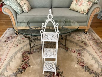 Pretty 38 Inch Three Tier Shelf Cast Iron Plant Stand