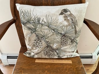 Pottery Barn Snow Pine Bird Glitter 20' Pillow Cover With Throw Pillow