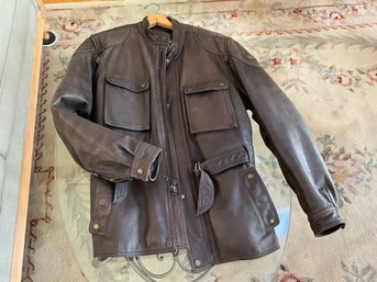 Hein Gericke Echt Leather Heavy Motorcycle Jacket Size Large