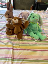 Lot Of 4 Original TY Beanie Baby Bunny Rabbit Lot  Beanie Babies Hippity Floppity Ears And Springy