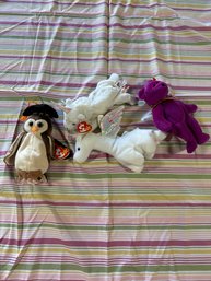 4 Original TY Beanie Baby Lot  Beanie Babies Wise Magic, Mystic, And Millennium