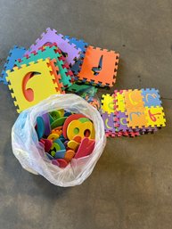 Large Lot Of Kids Foam Floor Tiles And Letters