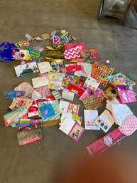 Huge Lot Of Greeting Cards, Gift Bags, And Tissue Paper