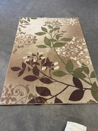 Pretty Green Brown And Tan Rug With Nonslip Grip