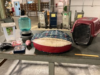 Pet Lot Dog Carrier Dog Bed, Pet Food Container, Petmate Automatic Water Bowl, And More