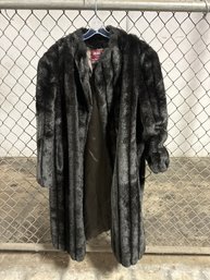 Vintage AVEC TU Black Faux Fur Coat 2X - 3X