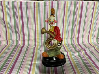 Vintage Clown Music Box Italian Circus Resin Figurine Music Box