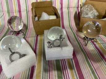 4 HDCRYSTALGIFTS Engraved Crystal Ball With Stand 60mm 3D Laser Etched Crystal Balls With Stands