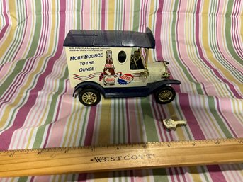 Vintage Pepsi-Cola Truck Bank Golden Wheel Diecast Pepsi Truck