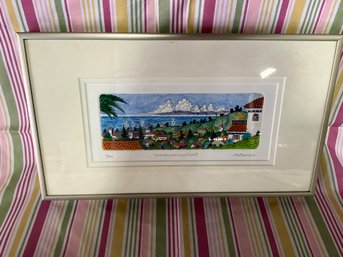 Custom Framed Limited Edition, Pencil Signed Print, Santa Barbara Ocean Vista 2 By Alan Freeman